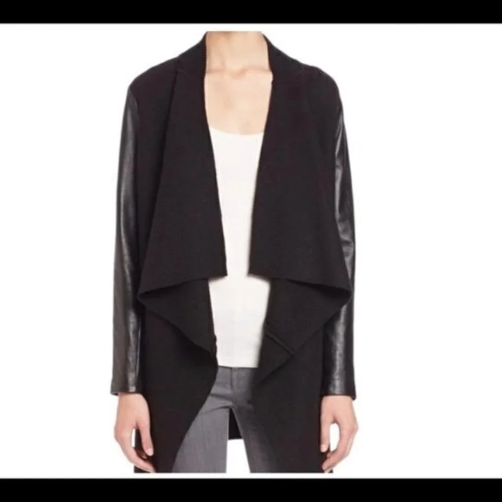 Joie Faiga Boiled Wool and Lamb Leather Jacket (c) - Picture 1 of 6